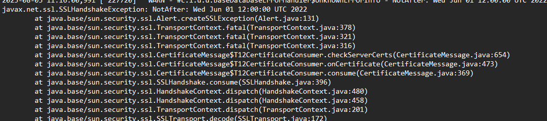 SSL Handshake exception error