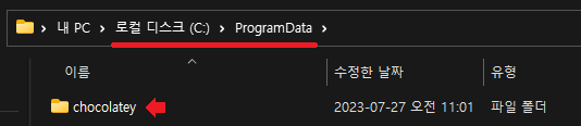 Chocolatey folder