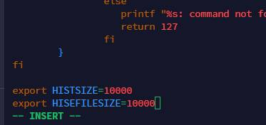 History default size