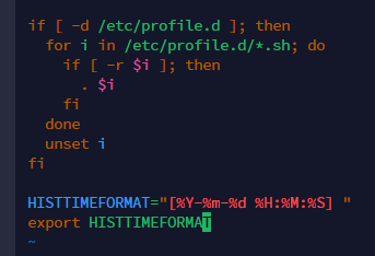History Setup - default time format